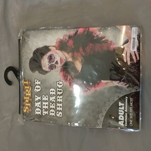 3/$15 spirit red black day of the dead shrug